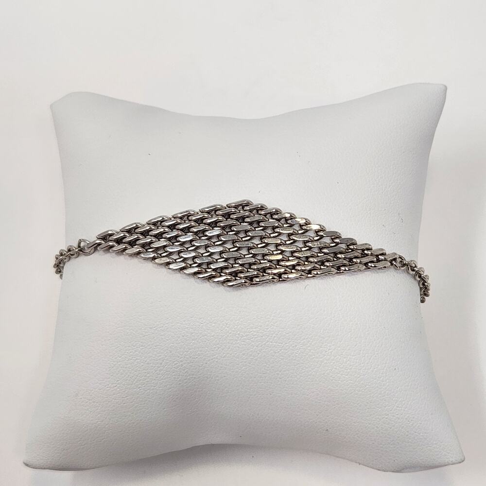 Bearfruit Jewelry Kaylee Rhombus Chain Bracelet Silver Tone Chainmail Adjustable
